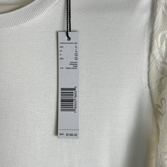 Cream flutter sleeves blouse/top by Ellie Tahari  retails for $198.00 NWT - Picture 3 of 5